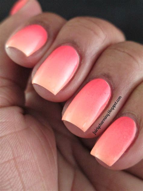 ombre coral nails|coral colored nails designs.